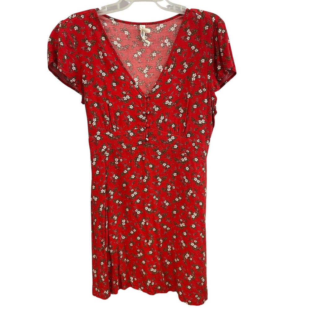 Floral Red Mini Dress